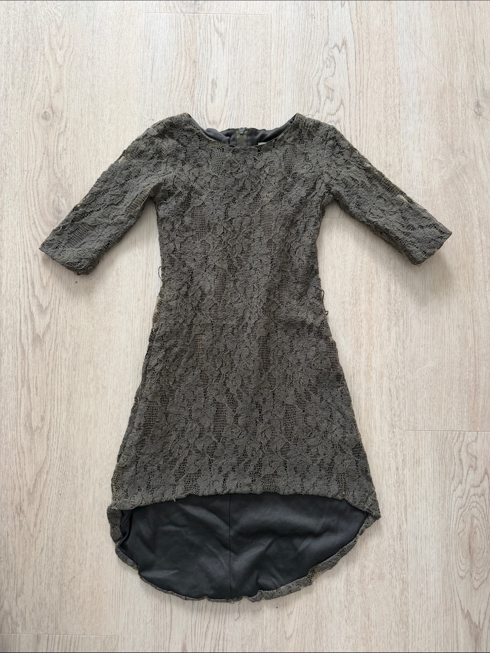 Joyfolie Olive Lace High-Low Dress Girls size 3 3T mia joy